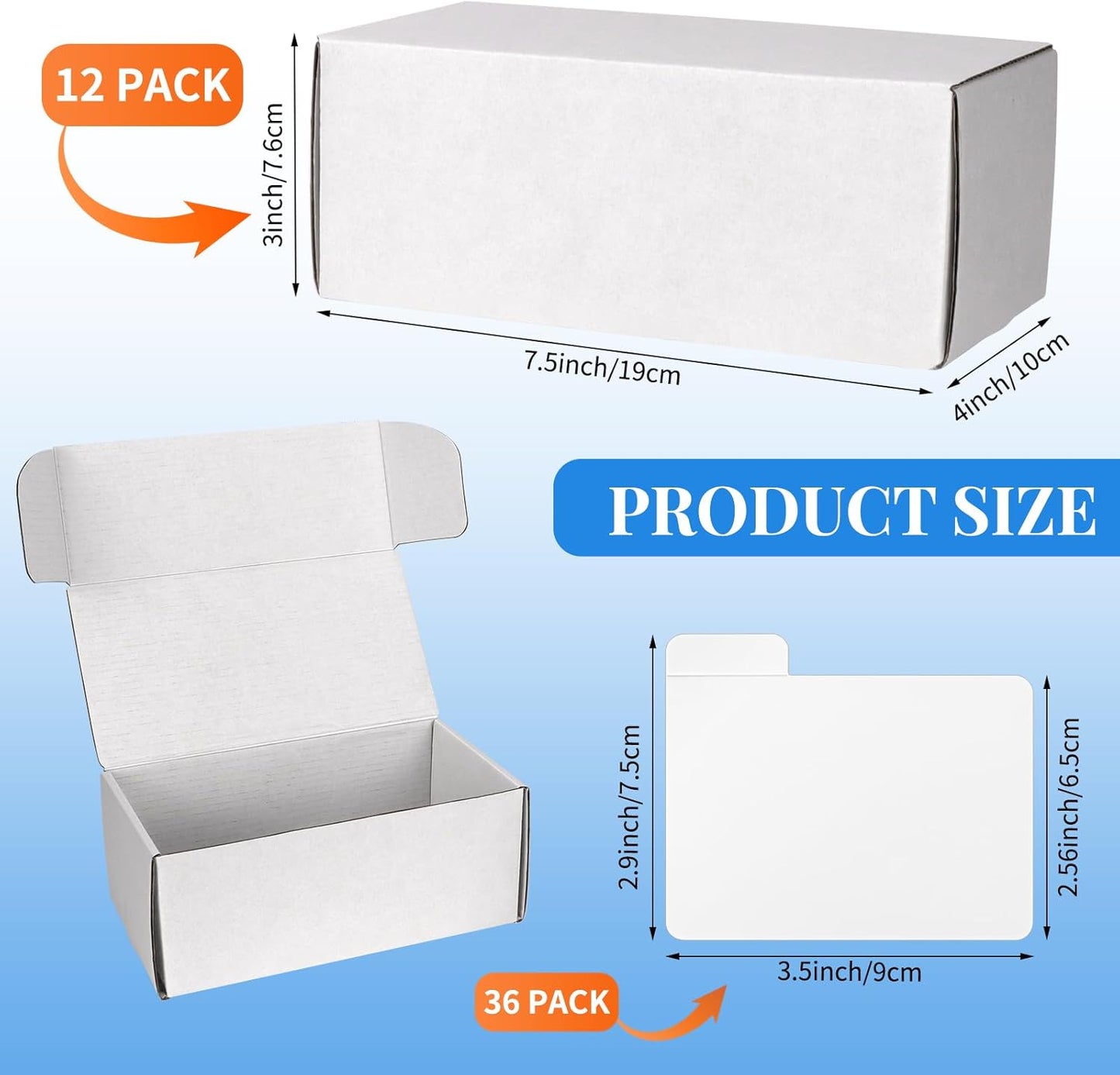 Trading Card Storage Box with Dividers, 12 Pack • 400 Count Bulk Card Collection Case, Corrugated Cardboard Storage Box for Sports, TCG/Magic/Mtg Cards (Horizontal Length 7.5 Inch)