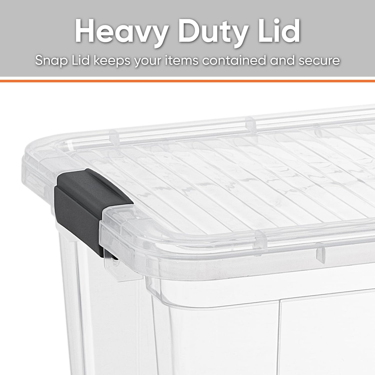 Superio Clear Storage Boxes with Lids, 21 Quart Plastic Container Bins for Organizing, Stackable Crates, BPA Free, Non Toxic, Odor Free, Organizers for Home, Office and Dorm, 6 Pack