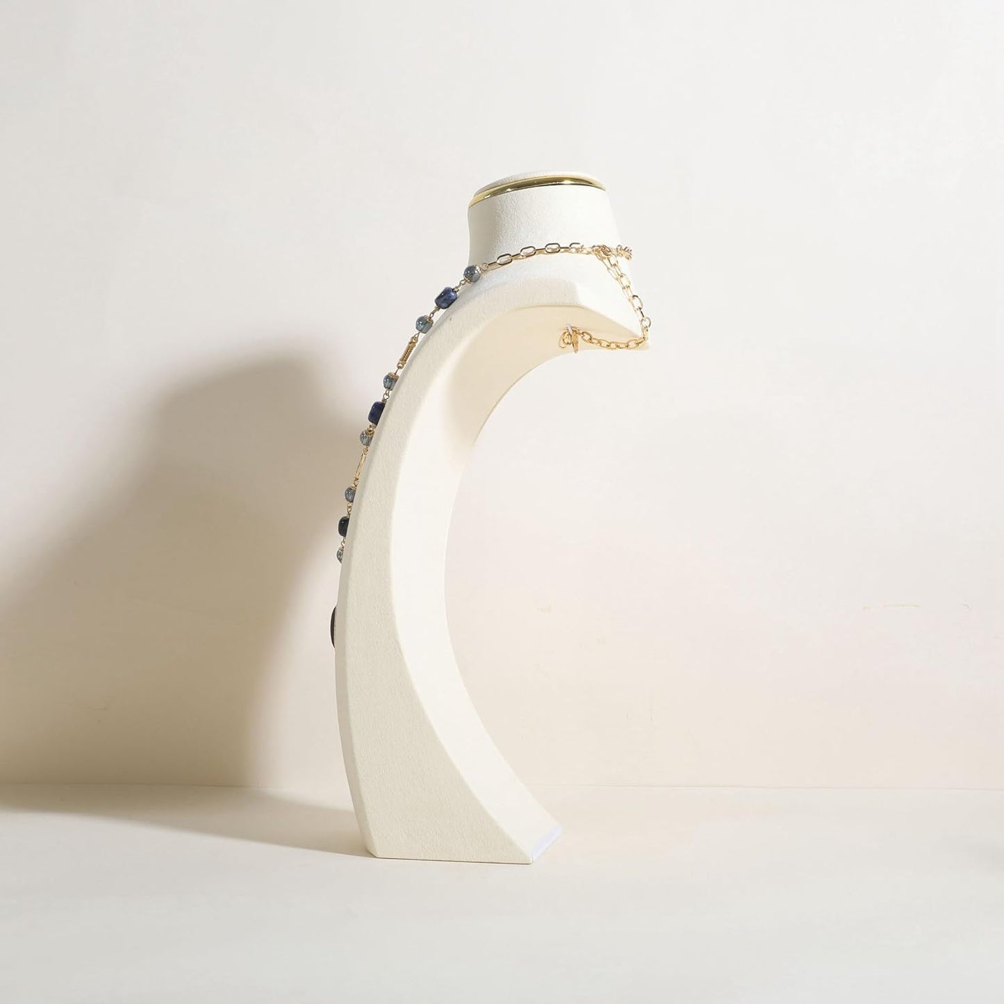 velvet necklace display stand, necklace display holder for selling, bust jewelry display, necklace mannequin display stand【Cream-Large】
