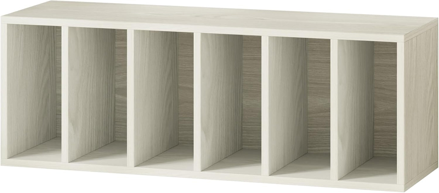 IOTXY DIY Modular Cube Bookcase - CubeXY Customizable Stackable Expandable Basic Shelving Units, 6-Cube Wooden Open Bookshelf with Removable Shelves for Books Organizer, Oak