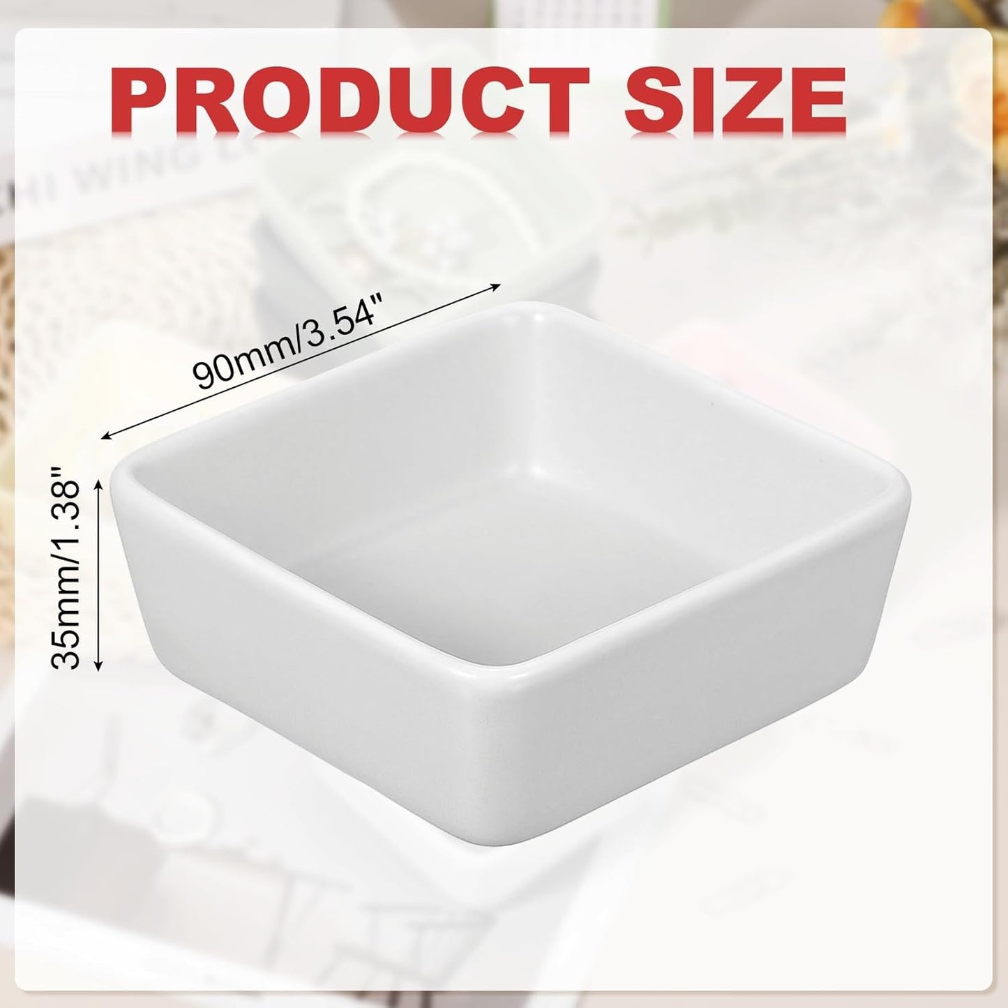PATIKIL Square Paper Clip Holders, Ceramic Bowl Dish Clip Dispenser Organizer Desk Organizer Accessories for Office Desktop Decor Bobby Pin Binder Paper Clamp, White