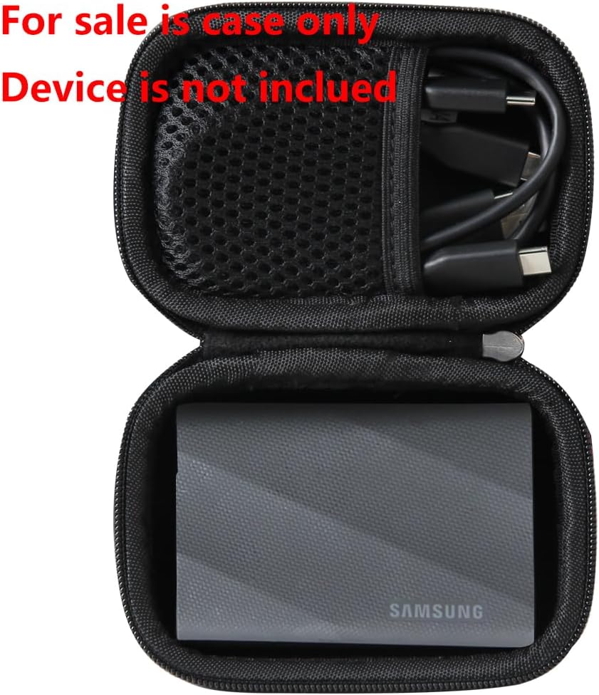 Hermitshell Hard Travel Case for Samsung T9 Portable SSD 2TB / 4TB / 1TB (Black, Case for 1 Hard Drives)