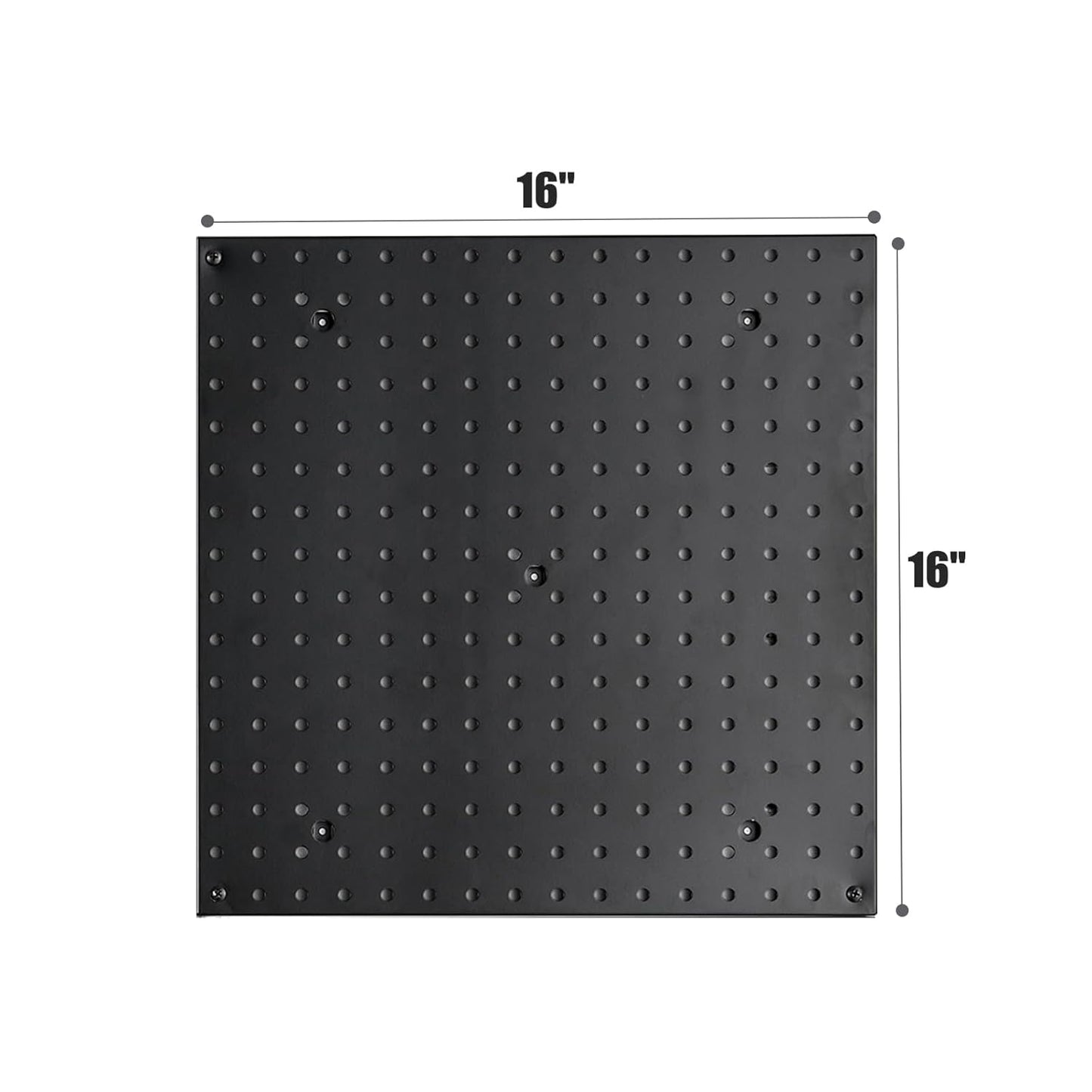 Pegboard Smith 16x16 inch Wall Tool Organizer Pegboard Panels, Black Metal Pegboard for Tool Storage, Workbench Tools Organization Peg Board(4 PCS, Black)