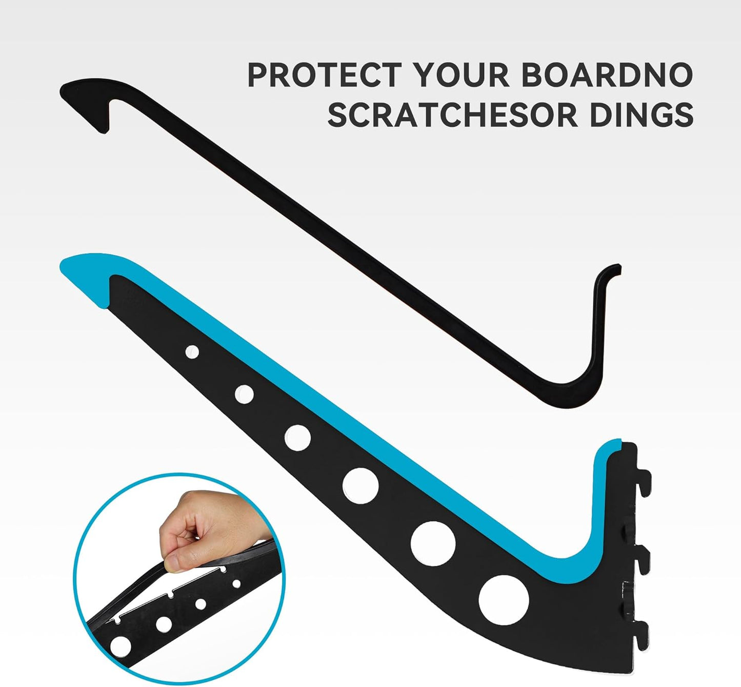 2 Board Surf Rack Wall Mount for Surfboard, Wakeboard, Snowboard Storage Adjustable Wall Hangers Boards Display Black