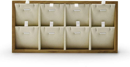 Oirlv Solid Wood Jewelry Organizer Tray Pendant Necklace Storage With Pads (Creamy-white)