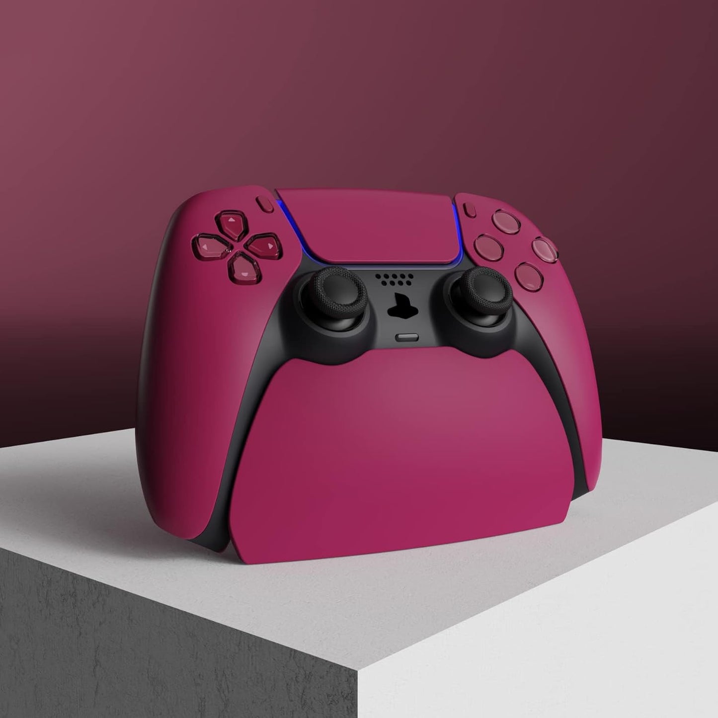 PlayVital Cosmic Red Controller Display Stand for ps5, Gamepad Accessories Desk Holder for ps5 Controller with Rubber Pads