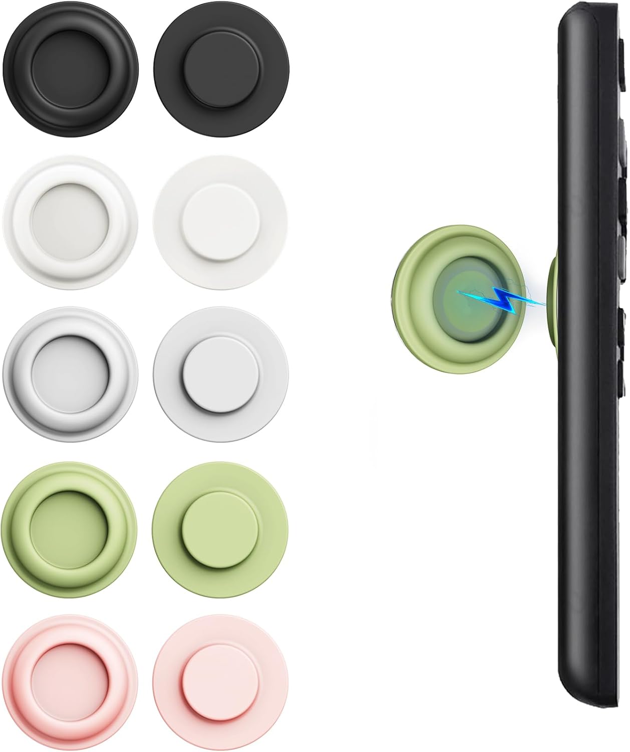 Magnetic Remote Control Holder Wall Mount, 5 Pack TV Remote Holder Wall Mount, Silicone Remotes Organizer Magnetic Remote Holders for Bed, TV, Ceiling Fan and Air Conditioner (Multicolor)