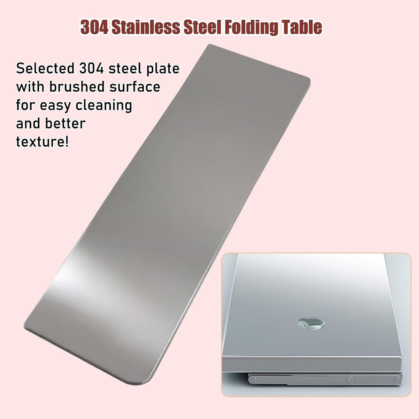 304 Stainless Steel Folding Wall Shelf Wall Mount Kitchen Storage Shelves Rounded Corners Food-Grade Folding Table Thickened Bracket for Laundry Room Garage Restaurant.(70x30cm/27.6x11.8in)