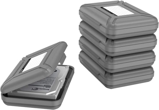 ORICO External Hard Drive Case for 3.5 Inch HDD/SSD 5 Packs Portable Hard Drive Carrying Protective Storage Box Anti-Static and Shockproof -PHX5S