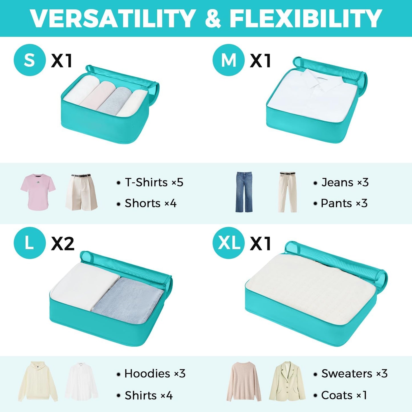 BAGAIL 9 Set Packing Cubes Luggage Packing Organizers for Travel Accessories