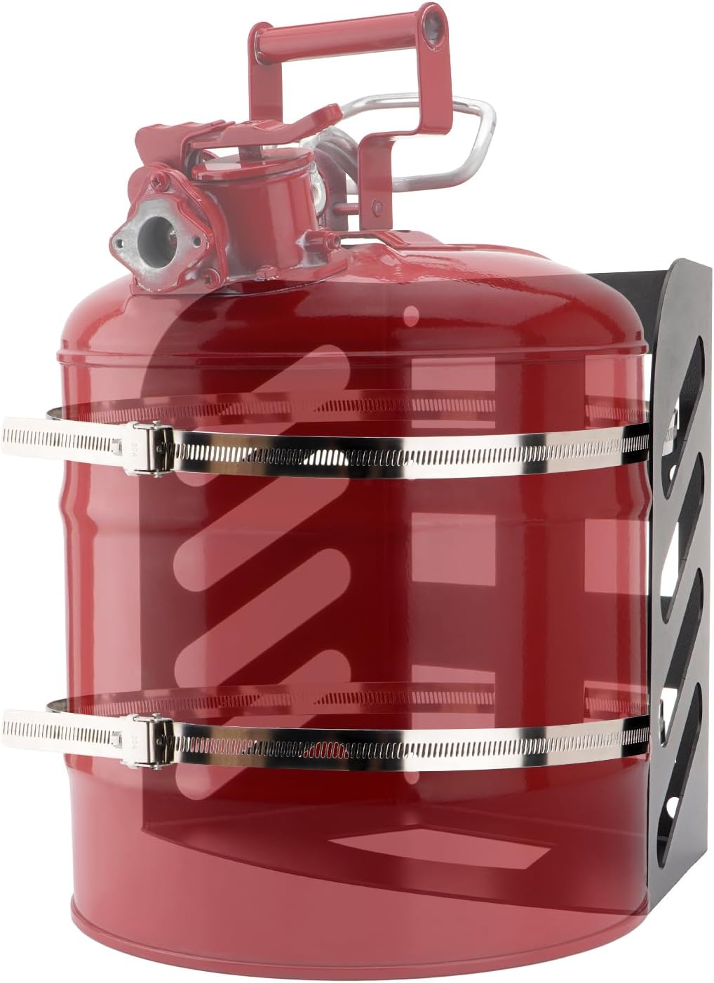 SPARKWHIZ 5 Gallon Gas Can Holder Rack for Type II Type I Safety Gas Can with 2 Stainless Steel Hose Clamp for Trailers, Truck, RV