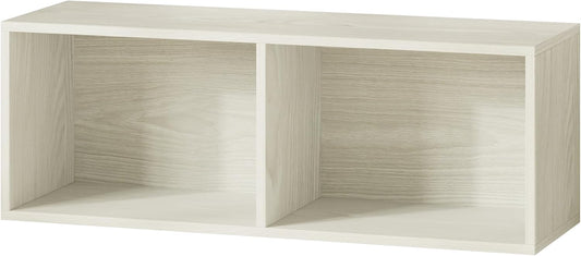IOTXY DIY Modular Cube Bookcase - CubeXY Customizable Stackable Expandable Basic Shelving Units, 2-Cube Wooden Open Bookshelf for Miscellaneous Storage Organizer, Oak
