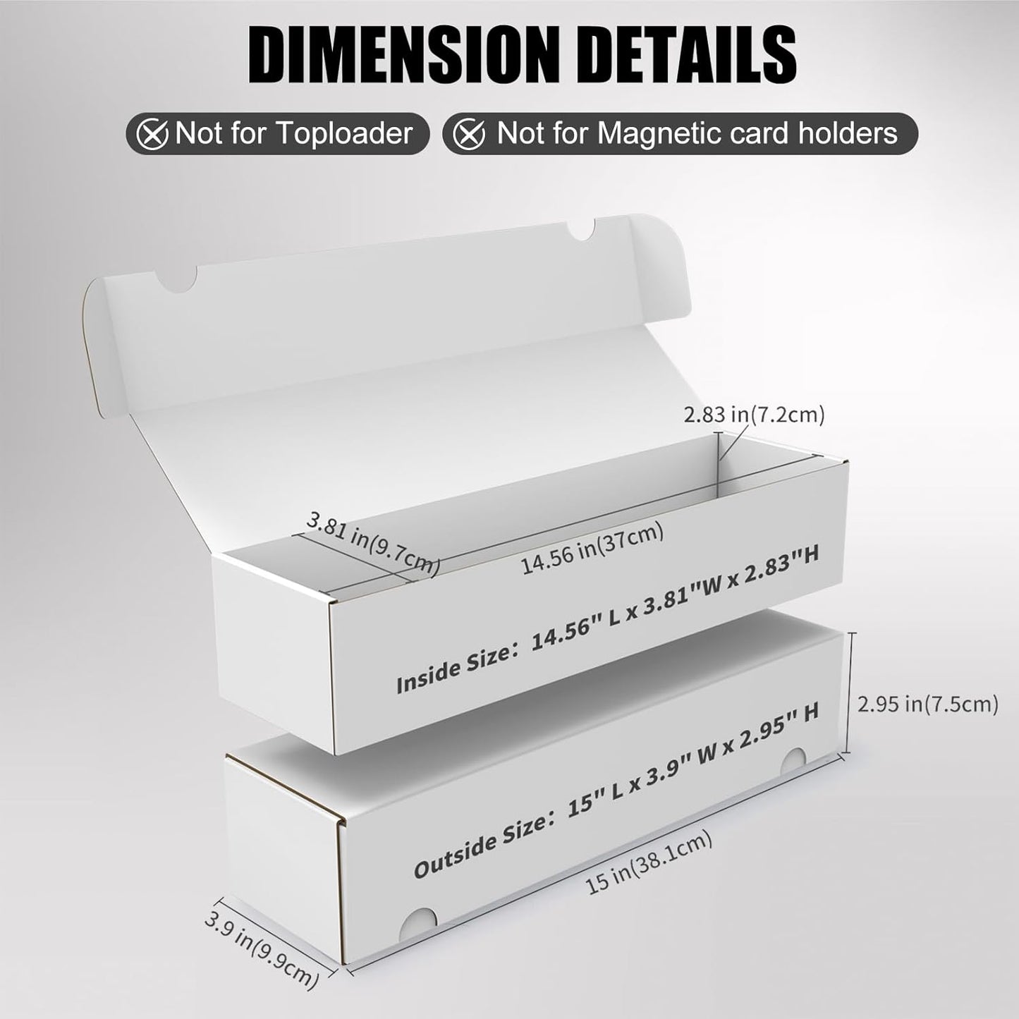 Trading Card Storage Box, 20-Pack 1100 Count White Corrugated Cardboard Bulk Sports Storage Box for TCG/Magic/Mtg Basketball Cards, Collectible Trading Cards