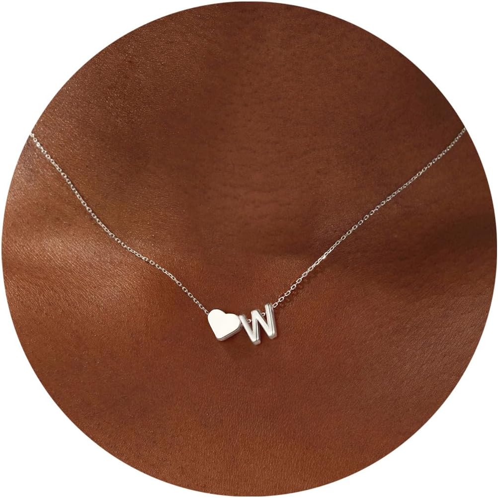 Turandoss Christmas Gifts for Grandkids - Dainty 18K Gold Plated Tiny Heart Initial A-Z Letter Pendant Necklace Stocking Stuffers for Teen Girls Jewelry