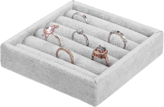 uxcell Stackable Jewelry Storage Tray, Jewelry Tray Drawer Organizer, Small Display Box for Earrings, Necklaces, Rings and Bracelets, Gray