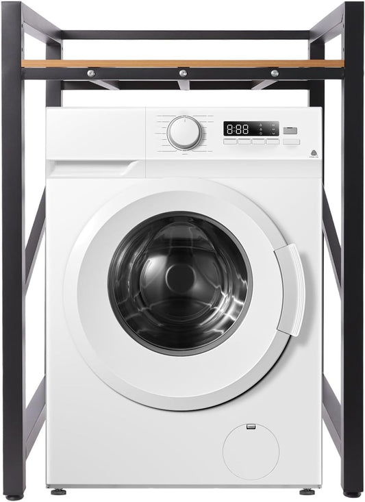 Over The Washer and Dryer Storage Shelf, Height Adjustable Washer Dryer Stacking Rack Stand for Bathrooms Laundry Rooms, Load Capacity 660 lbs