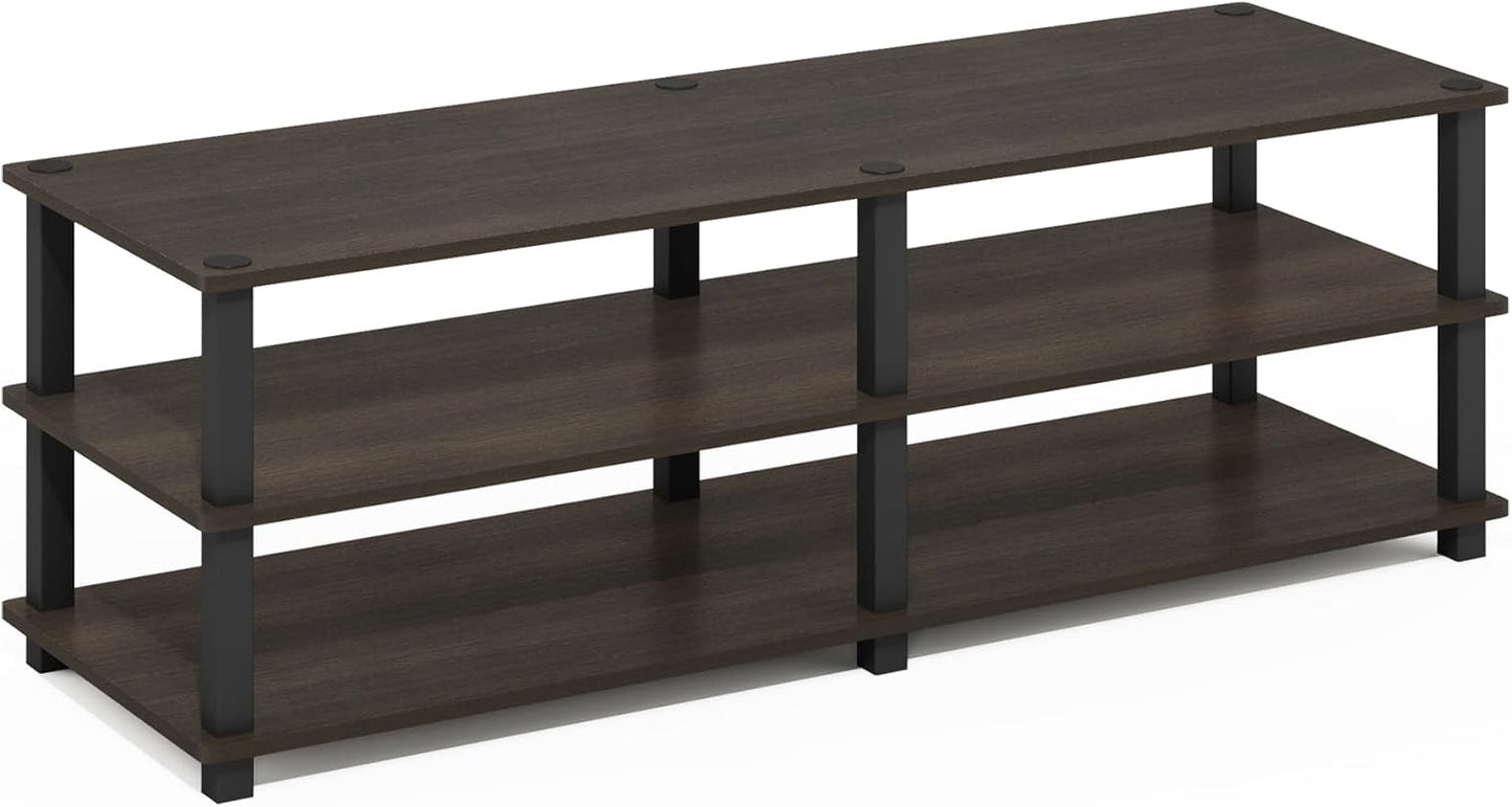 Furinno 14038DBR/BK TST No Tools 3-Tier Wide Shoe Storage Rack, Dark Brown/Black 47 Inch