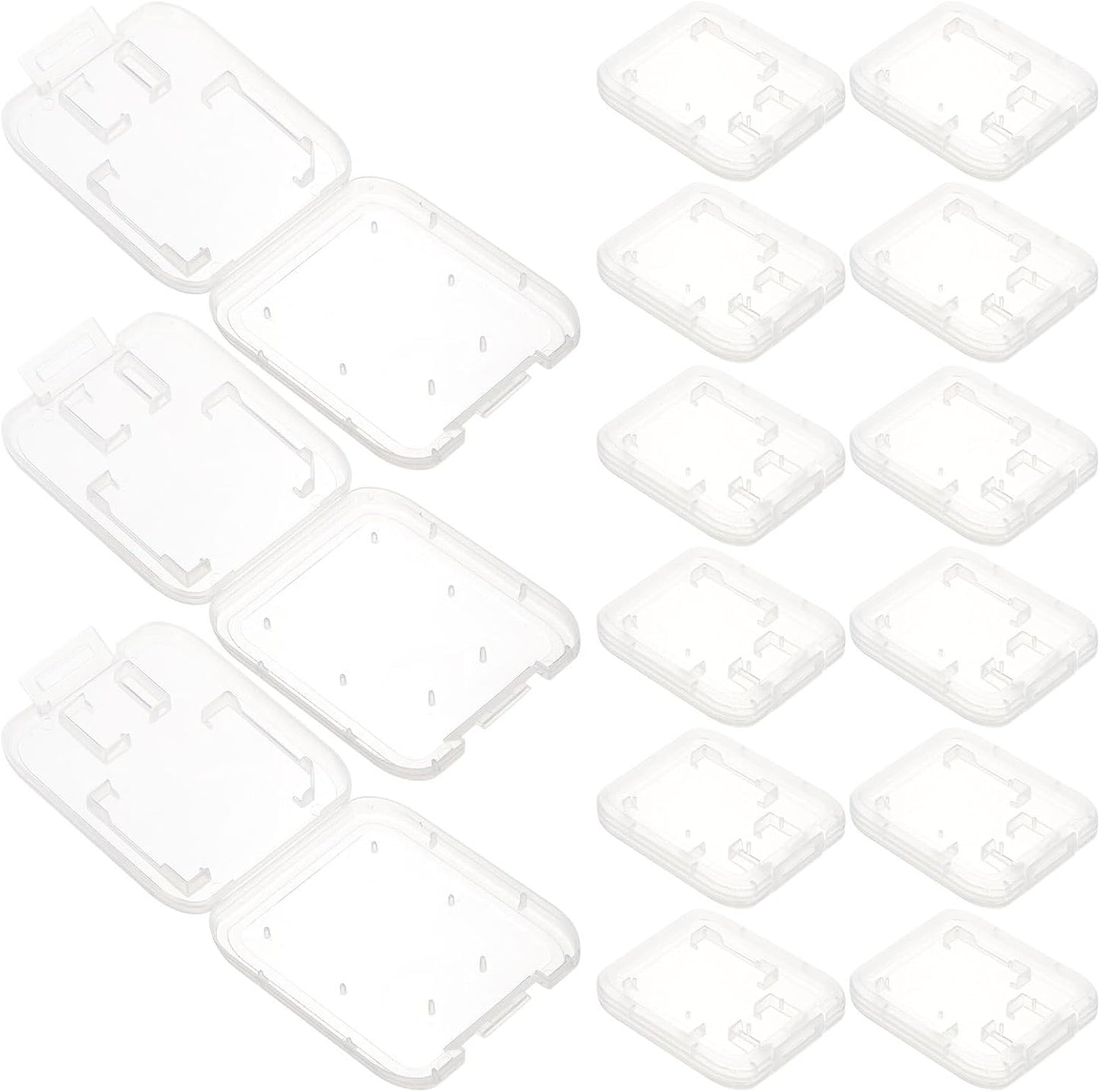 GALPADA 24pcs 24pcs Transparent Memory Card Storage Organizer Case with Lid Portable Protective Storage Box for Secure Protection and Easy Carry