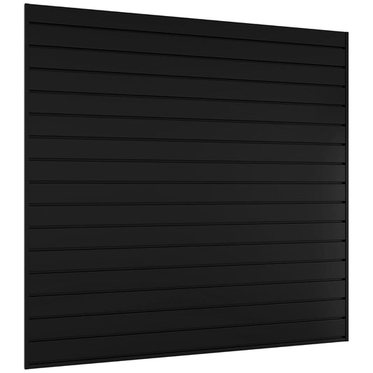 Slatwall Panel 4 FT x 4 FT, Interlocking Slat Wall Paneling, Wall Mounted PVC Wallpanel, Suitable for Garage Storage and Organizer, Slatwall Board, Shelves - Black