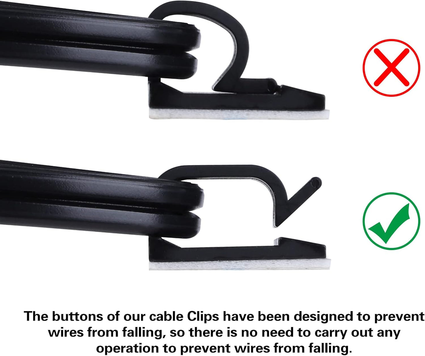 XHF 3/4” Adhesive Cable Wire Clips White 60pcs, Cable Staples Outdoor Cable Management Wire Organizer Cord Holder for Under Desk, Car, Wall, TV PC Ethernet Cable