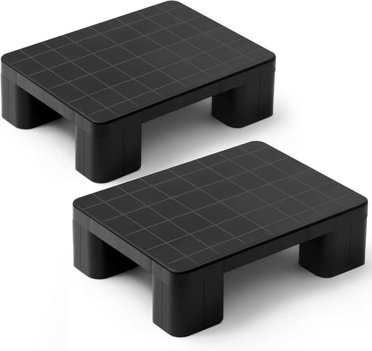 1 Pcs Plastic Pallet for Basement Storage Easy Stack Lightweight Floor Pallet Display Flooring Room Supermarket Christmas, Support up to 2000 Lbs (15.7'' L X 12'' W X 4.7'' H,Black)