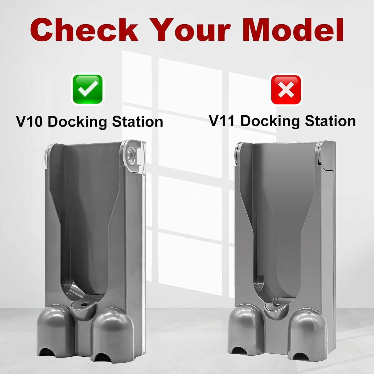 Vacuum Docking Station - Wall Mounted Accessories Bracket Compatible with Dyson V10 Cordless Stick Vacuum Cleaner Part No. 969042-01 | Not Fit Dyson V11 Vacuum Cleaner