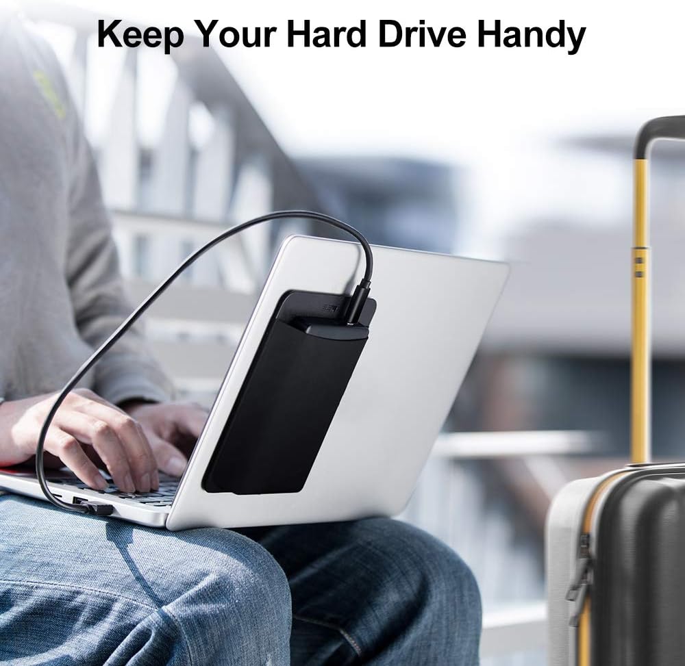 ESR Portable External Hard Drive Carrying Case, Pouch Holder for Computer Accessories, Sleeve Storage Organizer for Battery Pack, Wireless Mouse, Cables, and Earphones - Black