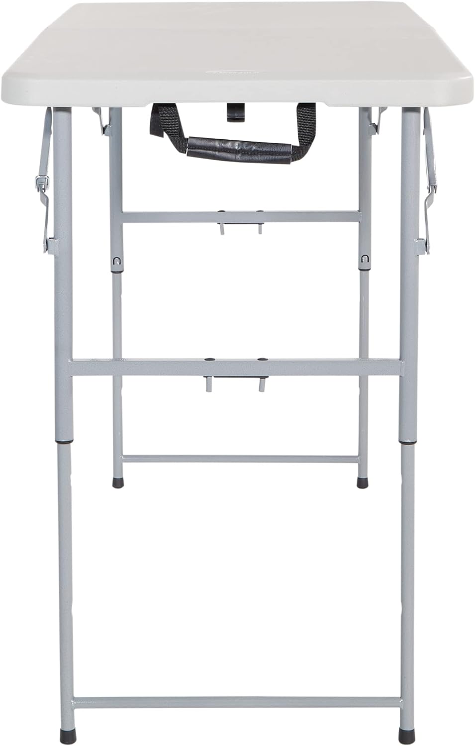 Office Star Resin Multipurpose Rectangle Table, 4-Feet Long, Height Adjustable, Center Folding Table, Light Gray