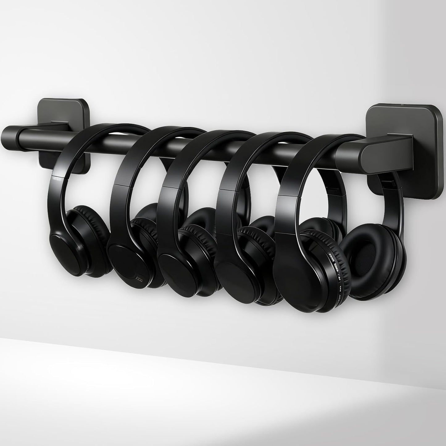 Classroom Wall Mounted Headphone Storage Rod, 2 Headphone Storage Rods with 4 Adhesive Hooks for Placing School Headphones