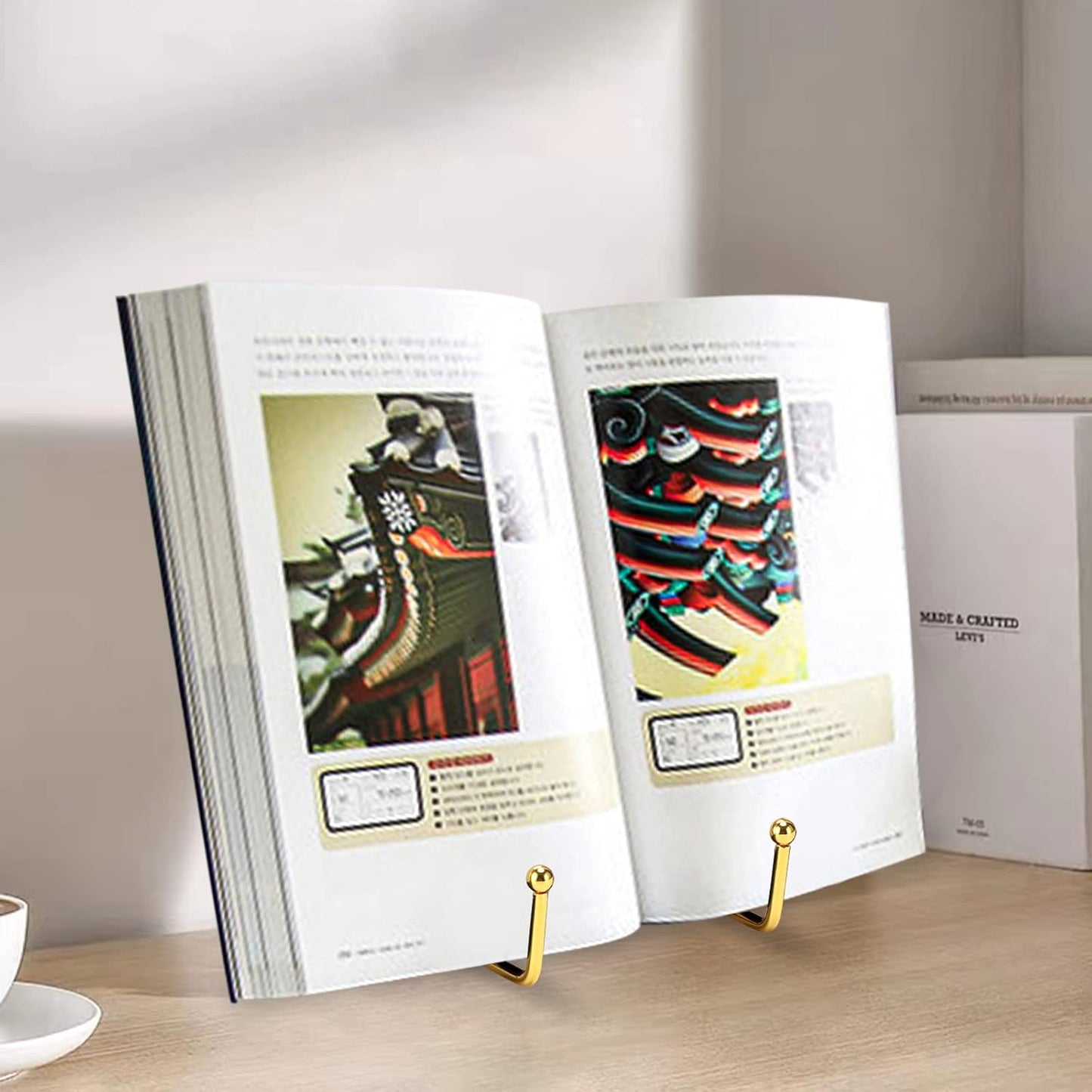 Kruodop 6 Inch Plate Stands for Display, 5 Pack Plate Holder Display Stand, Gold Metal Frame Easel Holder Stand for Pictures,Book, Photo, Decorative Plate