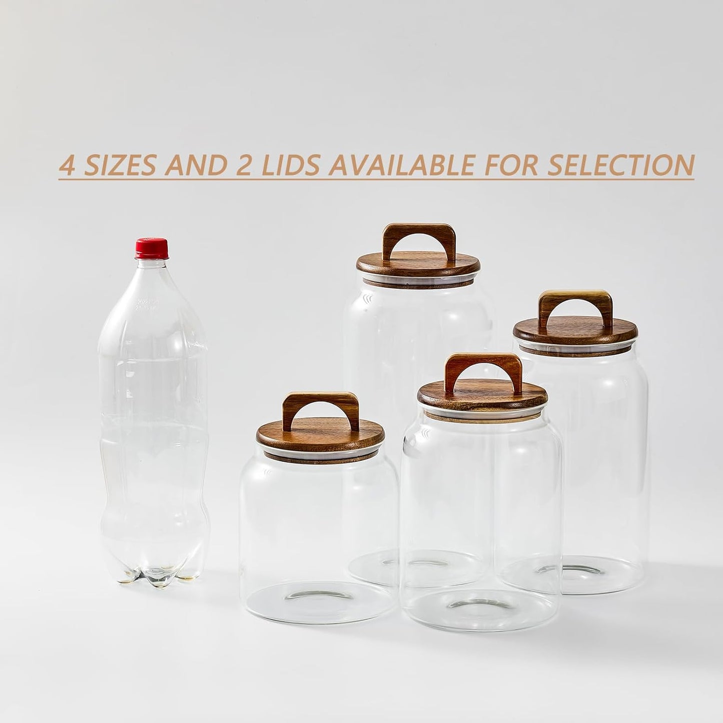 Sweejar Glass Jars for Laundry Room Organization, 90 ounce Laundry Pods Container, Glass Food Storage Jars with Airtight Lid, 2 Pack, Press Lid