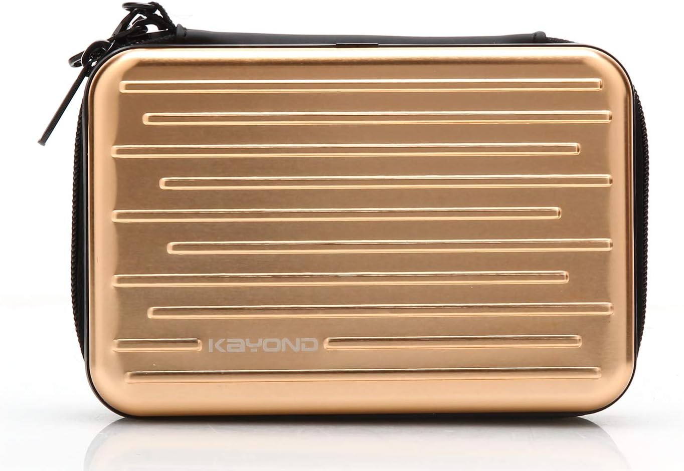 KAYOND Anti-Shock Silver Aluminium Carry Travel Protective Storage Case Bag for 2.5" Inch Portable External Hard Drive HDD USB 2.0/3.0 (Golden)