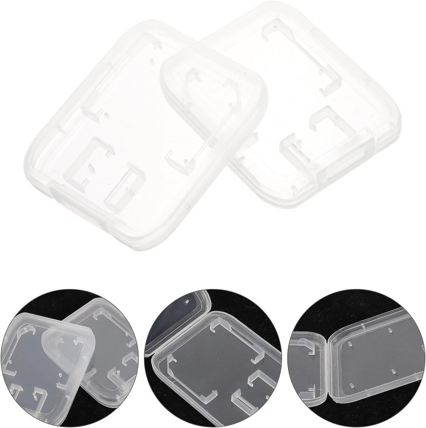 BESPORTBLE 24pcs 24pcs Transparent Memory Card Storage Case with Cover Compatible Card Organizer Box Lightweight Portable Holder for Secure Storage and Protection