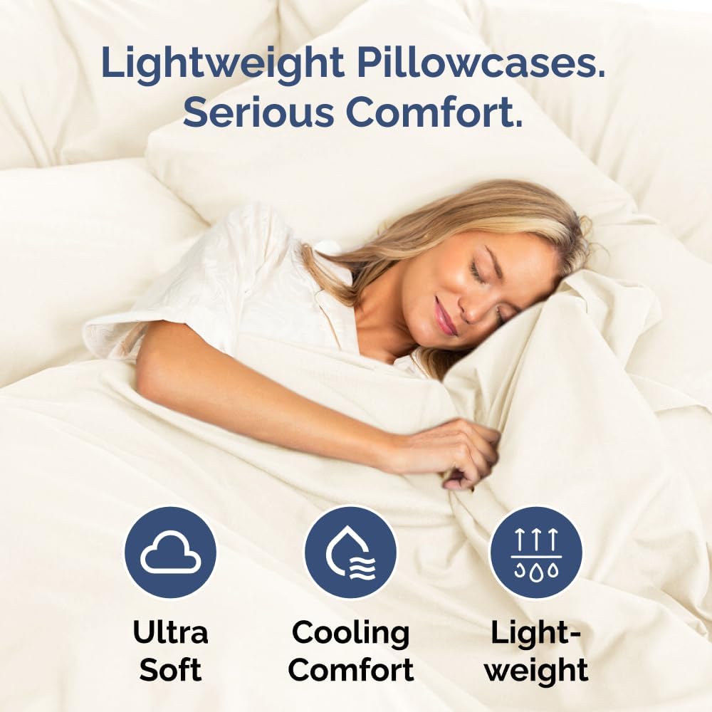 Standard Pillow Cases - 4 Pack - Super Soft Pillowcase Covers - Envelope Enclosure - Hotel Quality Pillow Protectors - Wrinkle Free, Shrink & Stain Resistant - Machine Washable - 20" x 26" (Off White)
