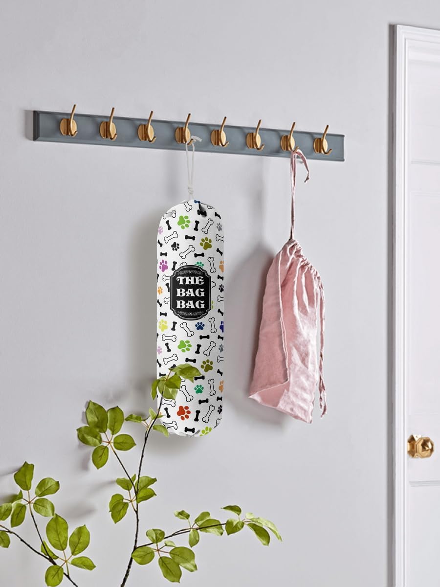 Grocery Bags Holder Organizer For Shopping Bags, Wall Mount Plastic Bags Storage Container Dispensers, Pet Lovers Home Kitchen Bags, The Bag Bag Grocery Bag Holder, Gifts For Women Dog Mom Dad (G-17)