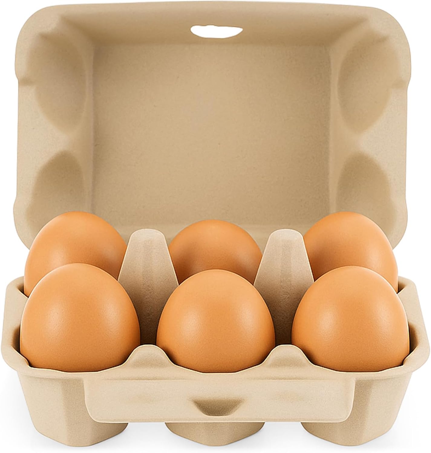 50 Pack Bulk Empty Egg Cartons,6 Count Blank Natural Pulp Half Dozen Egg Cartons, Reusable Cardboard Eggs Carton Storage Containers for Kitchen, Farm, Picnic, Travel