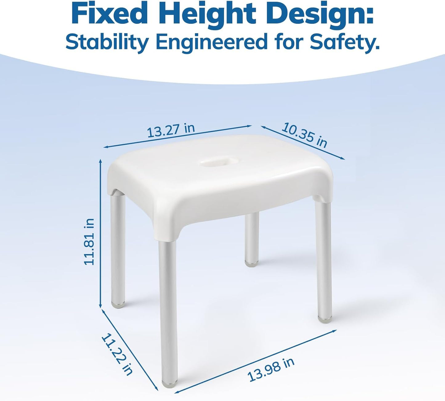 Umimile Shower Chair for Inside Shower - Fixed Height, Sturdy 330 lb Bath Seat - Anti-Slip Safety Shower Stool for Elderly and Disabled, Tool-Free Assembly (Height: 11.8")