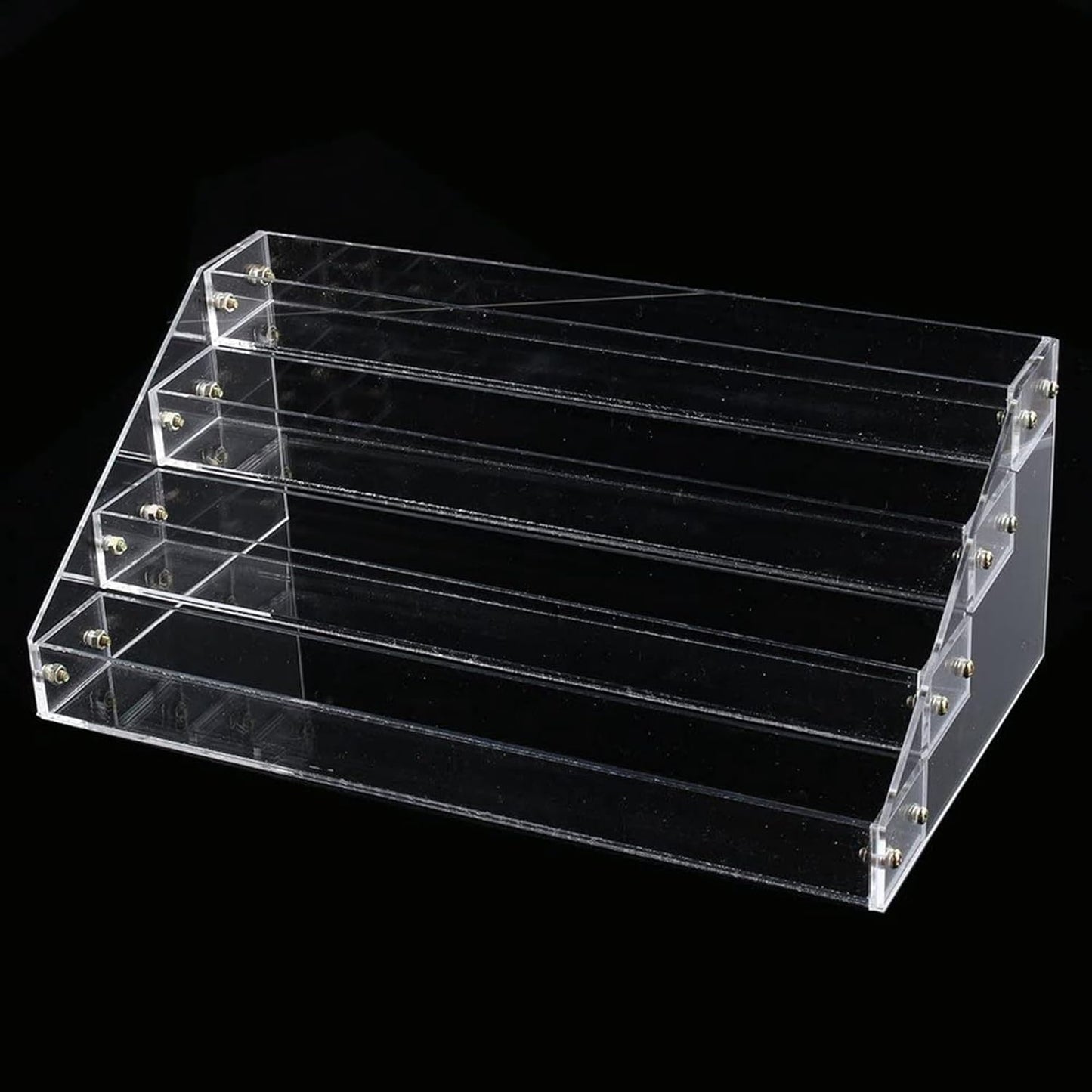 Acrylic Nail Polish Organizer 4 Tier Transparent Makeup Display Stand Storage Rack for Salon Home Beauty Essential Oil Bottles 31cm Clear Plastic