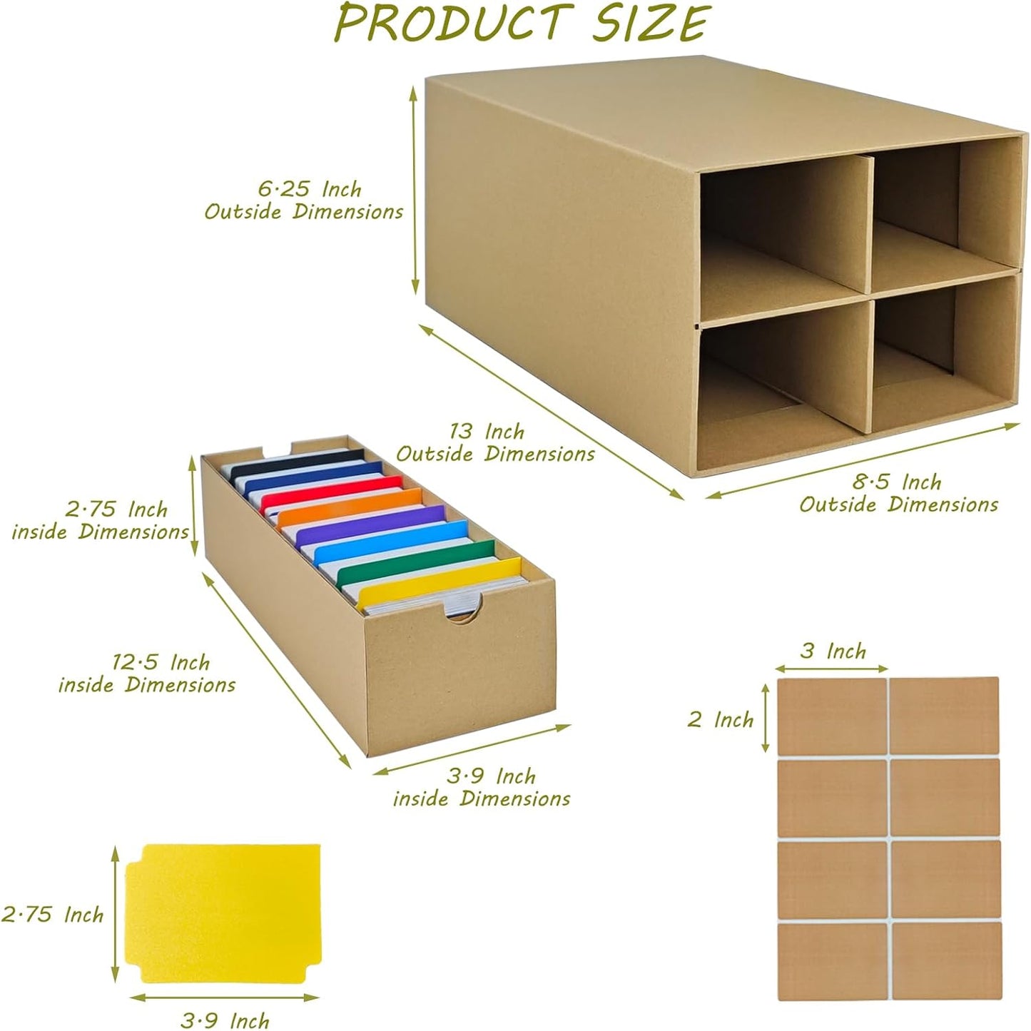 6 Sets Trading Card Storage Boxes, Includes 24-750 CT Boxes & 96 Dividers, 18000+ Trading Cards Organizer for Collectible Card Games, Sports Cards, TCG, with Labels & Pen