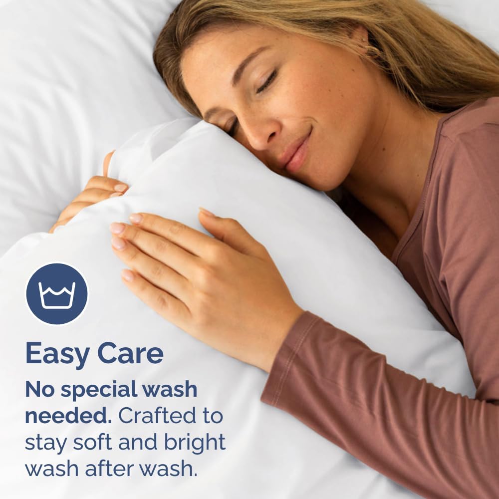 Standard Pillow Cases - 2 Pack - Super Soft Pillowcase Covers - Envelope Enclosure - Hotel Quality Pillow Protectors - Wrinkle Free, Shrink and Stain Resistant - Machine Washable - 20" x 26" (White)