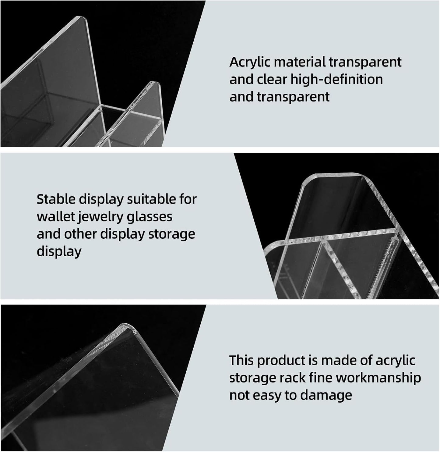 Acrylic Wallet Display Stand Purse Handbag Organizer, Clear Jewelry Riser Display Stand Purse Display Rack, Acrylic Display Shelf for Cosmetic Perfume Jewelry Sunglasses Handbag (4 Tier)