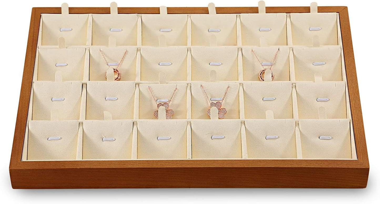 Necklace Organizer, Wood Jewelry Necklace Tray,White Necklace Display For Selling,Premium Earring Storage