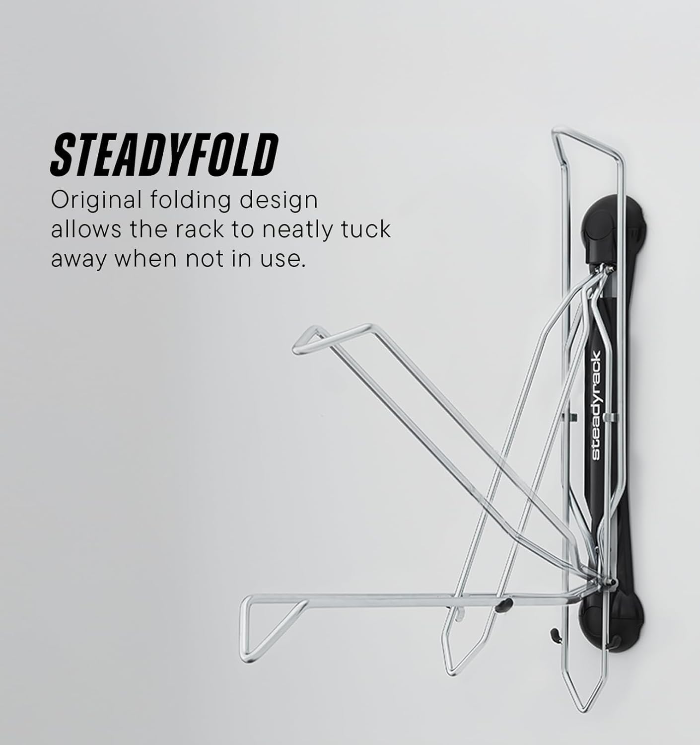 Steadyrack Bike Rack for Fat Bikes - The Original Wall Mounted Vertical Bike Storage - Fits Fat Tires - Space Saving Pivot Design - Heavy-Duty Steel Rack for Indoor Garage, Apartment or Home Use