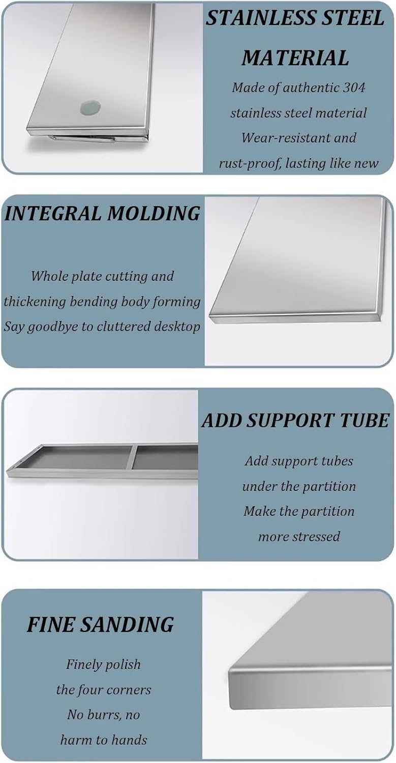 Stainless Steel Folding Wall Shelf,Stainless Steel Wall Mount Folding Table, Wall-Mounted Folding Table,for Laundry Room,Kitchen, Restaurant,Folding Design,Space Saving. (Size : L100*W40cm)