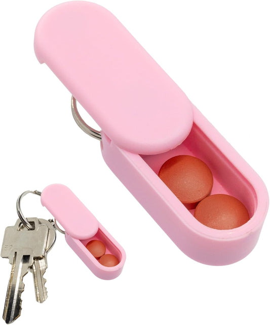 Keychain Pill Holder Single Pack – Lightweight Magnetic Pill Organizer for Daily Medication Storage, Portable Micro Pill Case for Travel, Durable and Discreet (Blush)