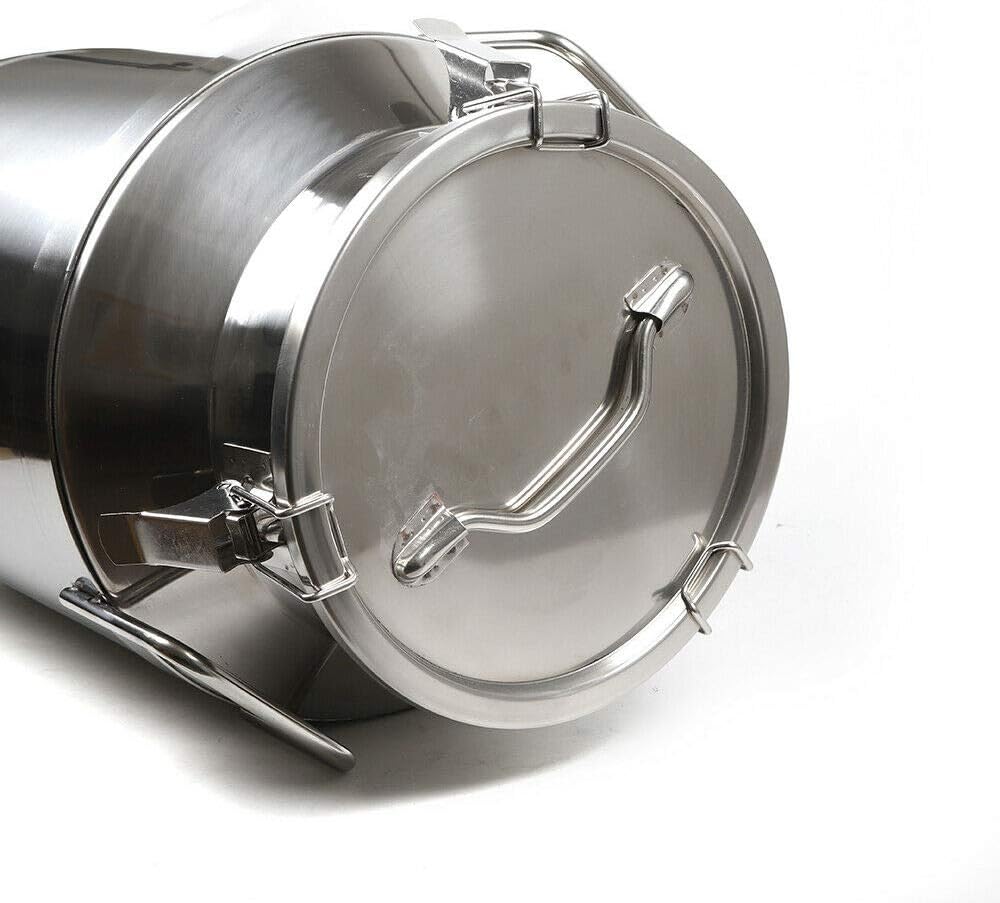 DONSU Stainless Steel Milk Transport Cans Stainless Steel Milk Can Vintage Silicone Bucket Wine Pail Liquid Storage (40L)