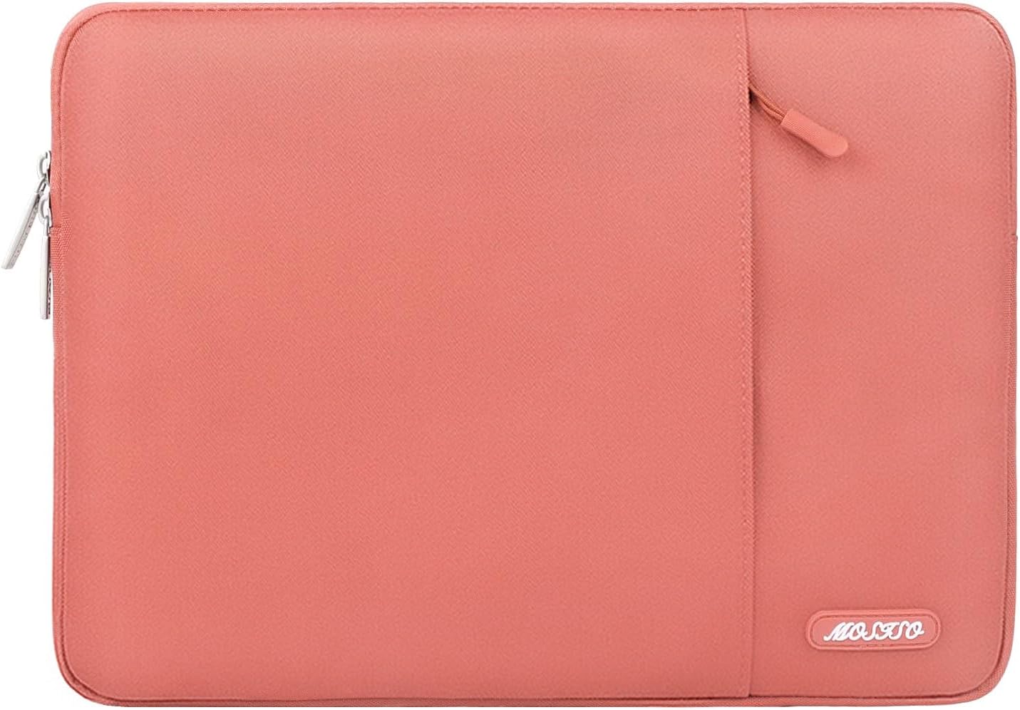 MOSISO Laptop Case 13 inch, 13 inch Laptop Sleeve Compatible with MacBook Air M4 M3 M2 M1 2025-2018 / Pro M2 M1 2025-2016, Polyester Vertical Computer Sleeve Bag with Pocket, Coral
