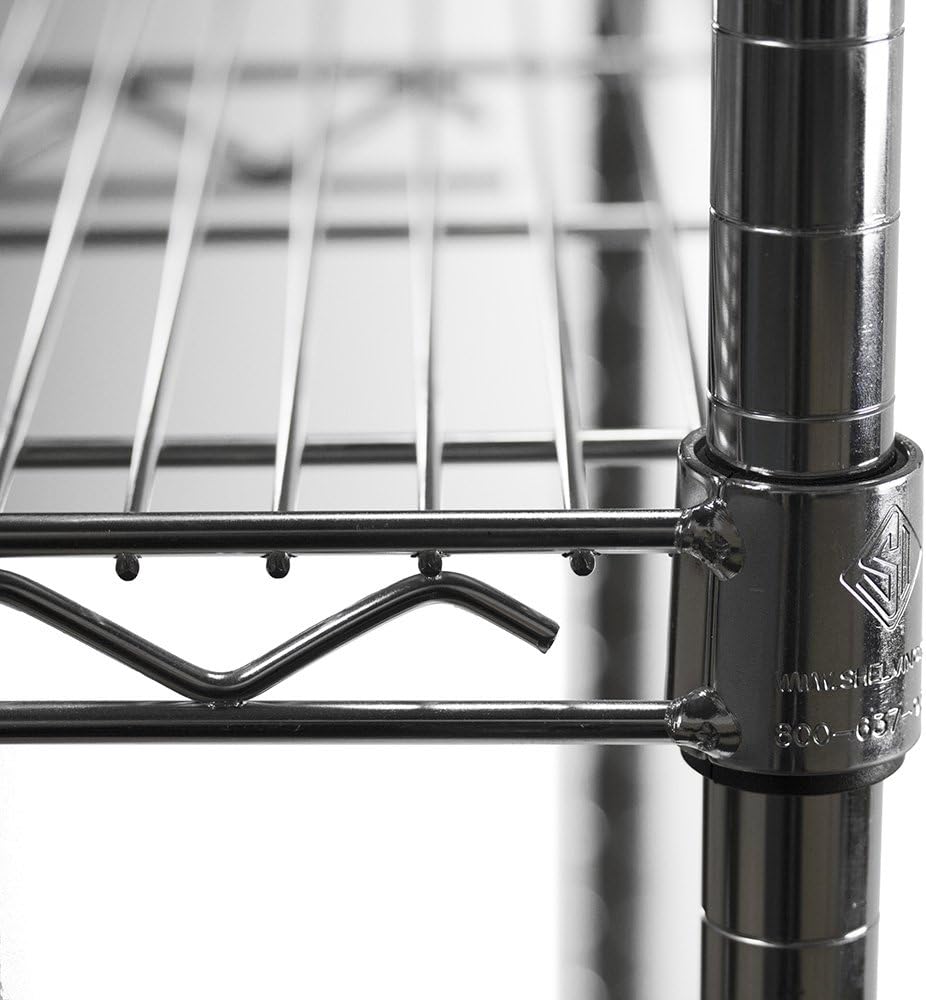 Shelving Inc. 18" d x 30" w x 64" h Chrome Wire Shelving with 6 Tier Shelves, Weight Capacity 800lbs Per Shelf