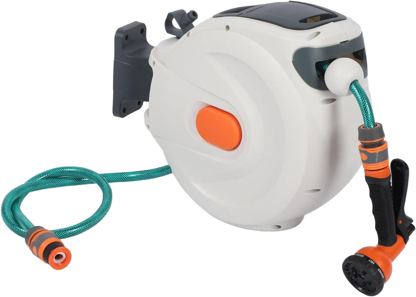 Fafeicy Retractable Garden Hose Reel, 180 Degree ABS Retractable Garden Hose Reel Wall Mount Any Length Lock for Watering