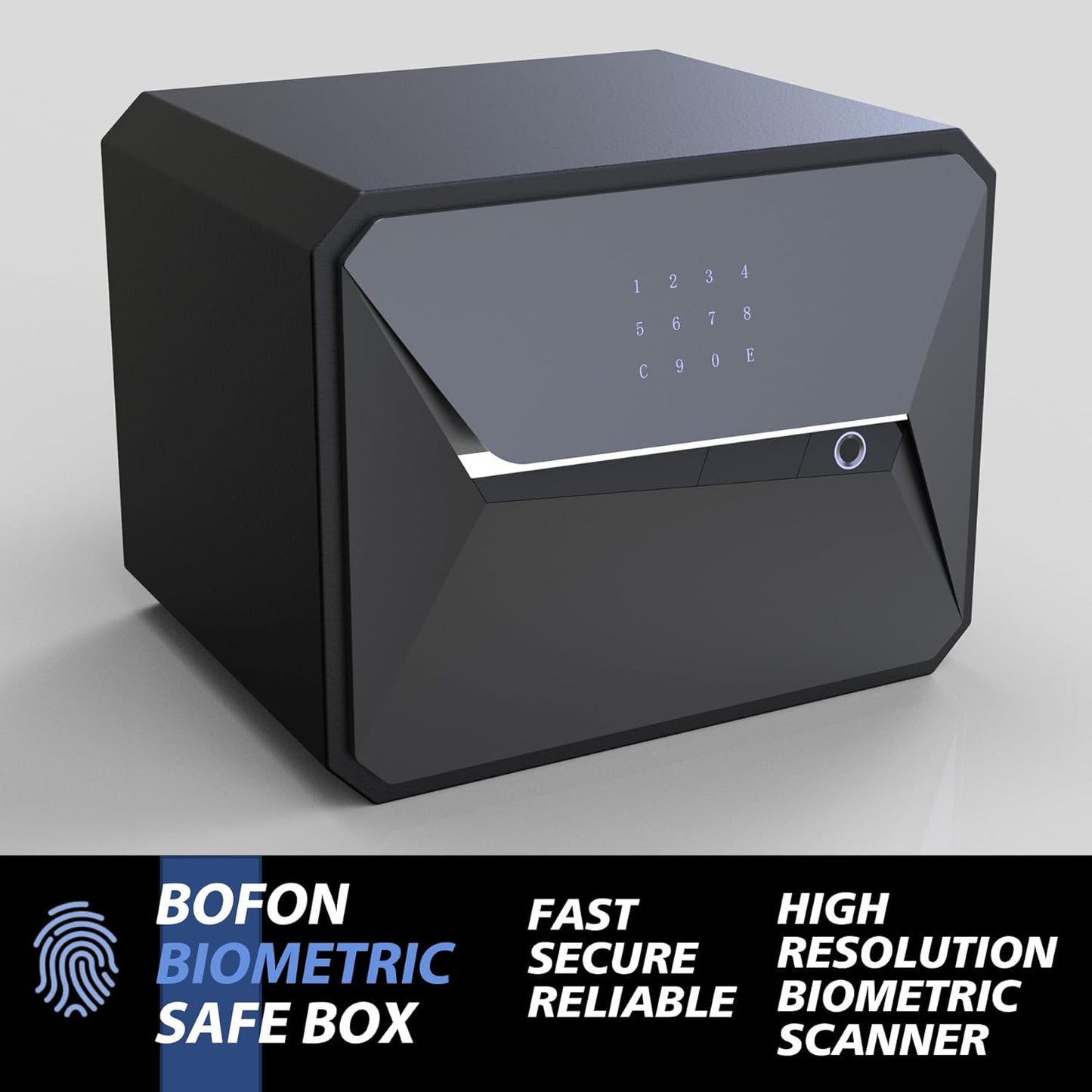 Y-Series Fingerprint Smart Safe Box Security Box with Key,1.2 Cubic,Safety Box for Home
